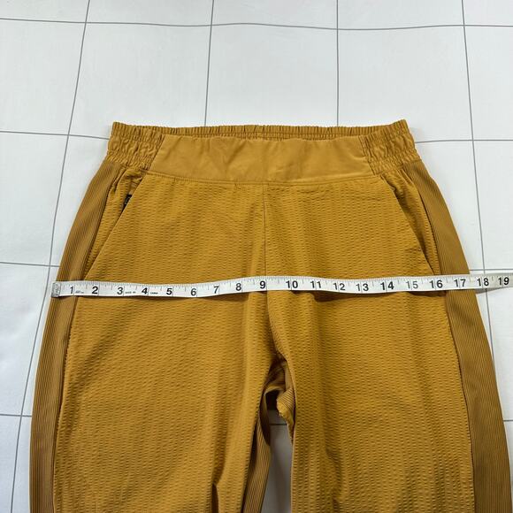 Athleta Pants Womens 4 Mustard Yellow Textured Brooklyn Jogger Sporty Athleisure - Picture 8 of 12